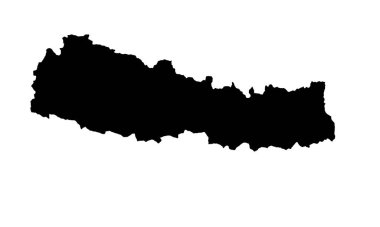 Güney Asya 'daki Nepal ülke haritası silueti