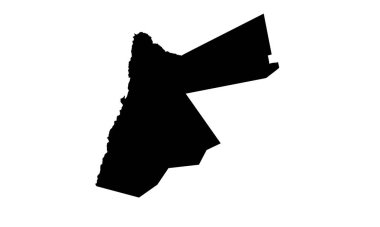 Ortadoğu 'da Ürdün ülke haritası silueti