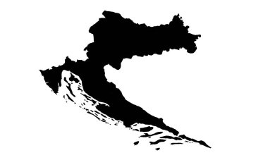 Hırvatistan 'ın Balkanlardaki ülke haritası silueti