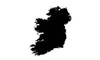 Avrupa 'da İrlanda ülke haritası silueti