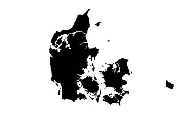 Avrupa 'da Danimarka ülke haritası silueti