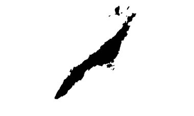 Filipinlerdeki Cebu Adası 'nın siluet haritası