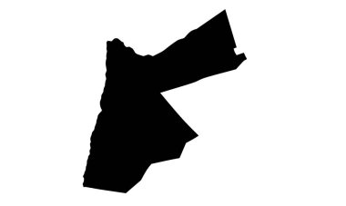 Ortadoğu 'da Ürdün ülke haritası silueti