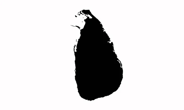 Sri Lanka Landkarte Silhouette Südasien — Stockvektor