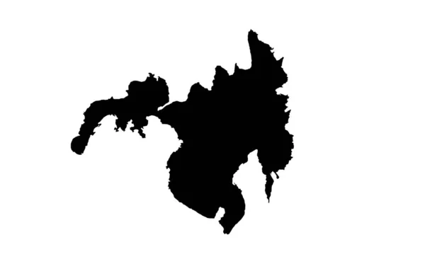 フィリピンのミンダナオ島地図シルエット — ストックベクタ