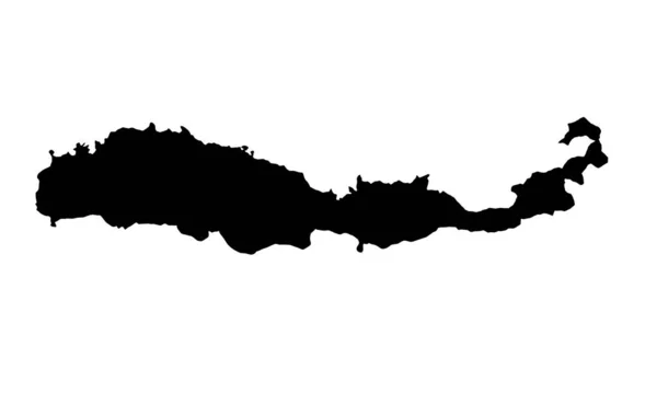 Χάρτης Σιλουέτας Του Νησιού Φλόρες Στην Ινδονησία — Διανυσματικό Αρχείο