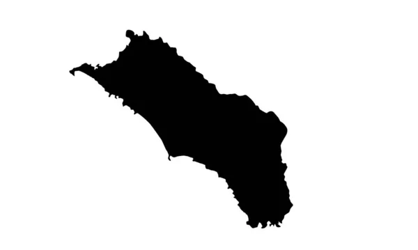 Mappa Silhouette Dell Isola Nias Indonesia — Vettoriale Stock