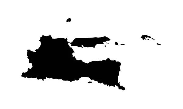 Mapa Sylwetki Prowincji East Java Indonezji — Wektor stockowy