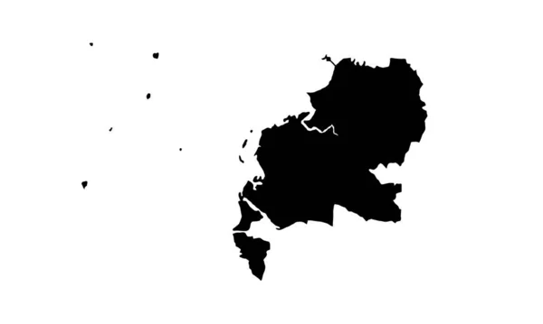 Silhueta Mapa Cidade Makassar Indonésia — Vetor de Stock