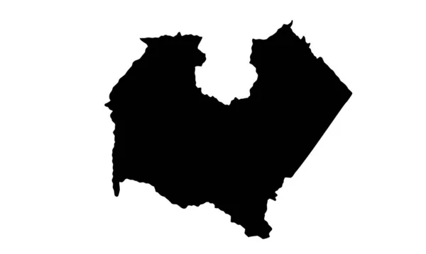 Mappa Silhouette Nyeri Kenya — Vettoriale Stock