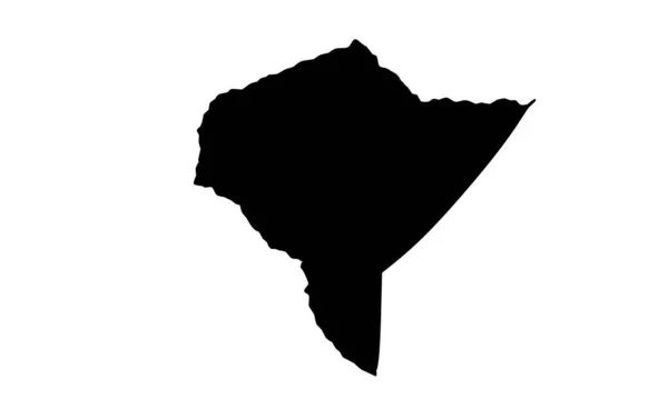 Mandera County Map Silhouette Kenya — Stock Vector