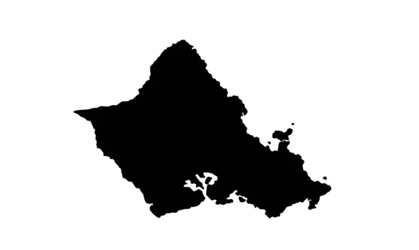 Silhouette Map Honolulu City Hawaii — Stock Vector