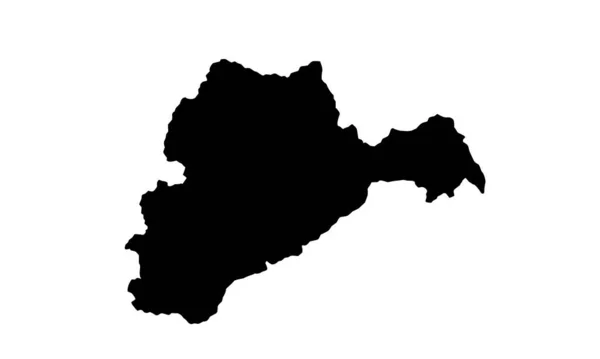 アフガニスタンのロジャー州のシルエット地図 — ストックベクタ