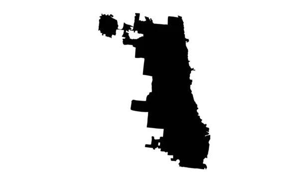 Mapa Miasta Chicago Sylwetka Illinois — Wektor stockowy