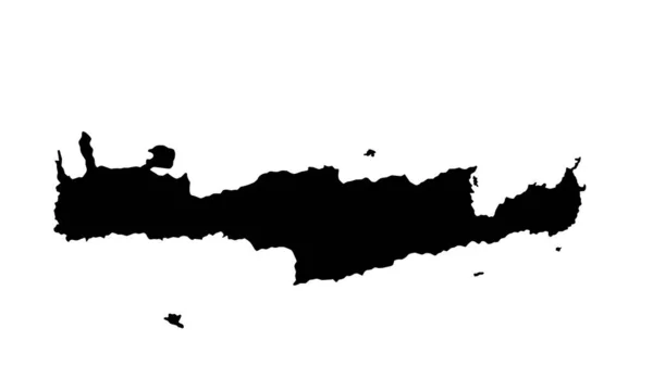 Carte Silhouette Île Crète Grèce — Image vectorielle