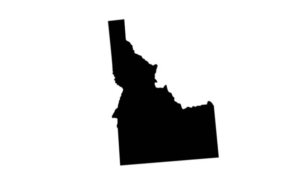 Silueta Mapa Del País Idaho Los Estados Unidos — Vector de stock