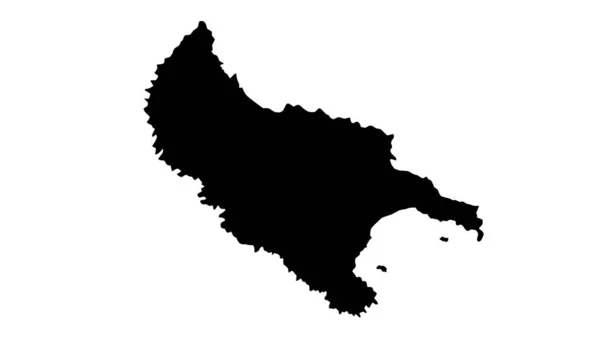 ギリシャのザキントス島のシルエット地図 — ストックベクタ