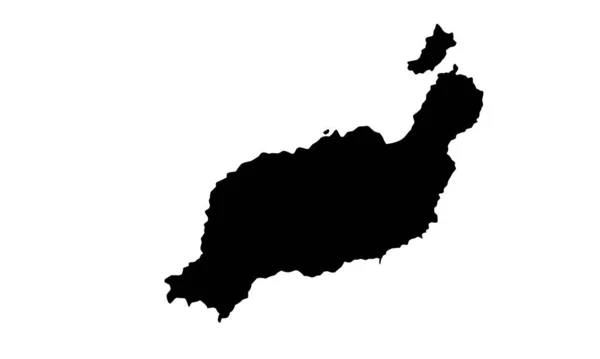 Silhueta Mapa Ilha Lanzarote Espanha — Vetor de Stock
