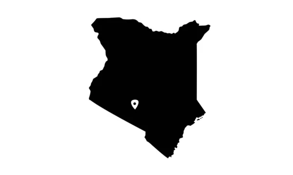 Silhouette Mappa Della Città Nairobi Kenya — Vettoriale Stock
