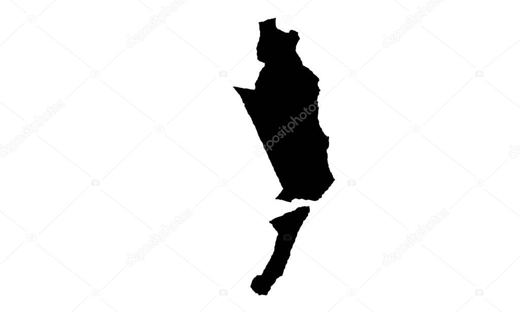 Jeffreys Bay city map silhouette in South Africa