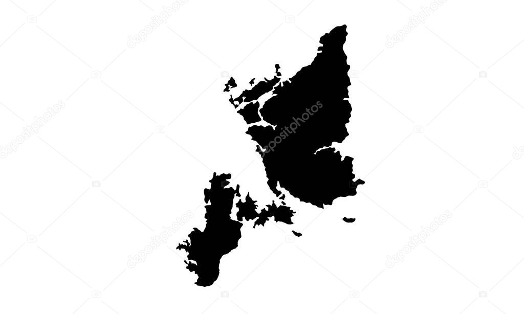 Siargao Island map silhouette in the Philippines