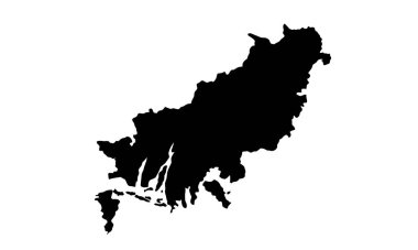 Güney Kore 'deki Busan şehrinin siluet haritası.