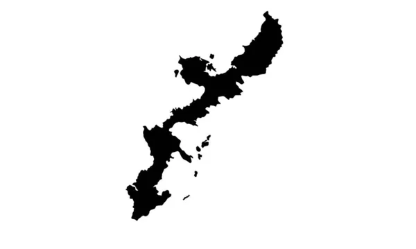 Silhuettkarta Över Okinawa Län Japan — Stock vektor