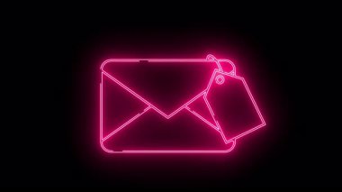 Neonstyle grafiği her ikisi de açık pembe ile özetlenmiş bir zarf tasvir ediyor