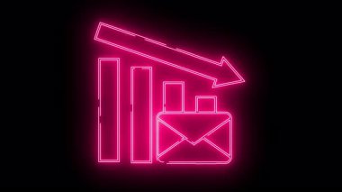 Siyah arkaplana karşı bir zarf simgesi ile yenilenen grafik