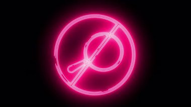 Üzerinde çizgi ve toka olan bir dairenin pembe neon işareti.
