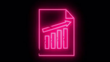 Siyah arkaplanda parlak pembe neon bir finansal grafik gösterilir. Grafikler yukarı doğru işaret eder.