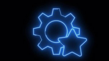 Yeni taslak ekipman ve yıldız sembolü siyah bir arkaplanda