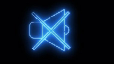 Siyah arkaplanda mavi bir yeni çizilmiş sessiz simge