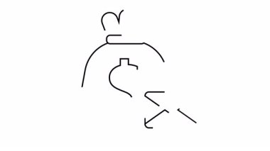 Para çantası dolar işareti ve bir zarf çizilmiş.