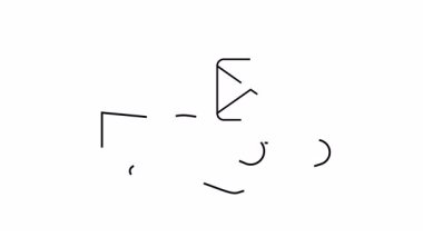 Beyaz arka planda üçgen flaplı bir zarf tutan el çizimi