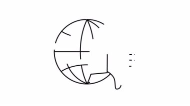 Siyah çizgi küresi beyaz üzerine baş parmağıyla işaret ediyor