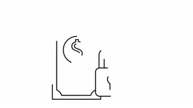 Bir dolarlık banknot açık bir asma kilidin yanında duruyor. İkisi de beyaz arka planda siyah çizgilerle çizilmiş.