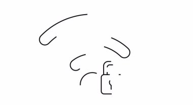 Üzerinde asma kilit ve küçük bir daire olan bir kablosuz ağ sembolü çizimi