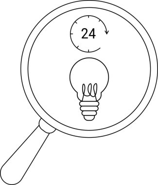 Outlined magnifying glass focuses on a tax form and a handshake