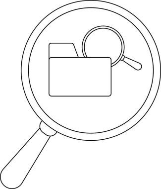 A large magnifying glass with a file folder and a smaller magnifying glass inside its lens