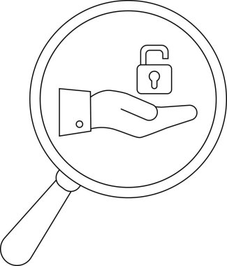 Unlocked phone under a magnifying glass with the lock open on its screen
