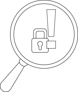 Magnifying glass over padlock flag