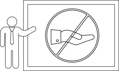 A person points to a sign indicating Do Not Touch