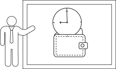 Bir şekil cüzdanın üzerinde bir duvar görüntüsü sunar.