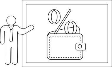 Figure presenting wallet with symbols