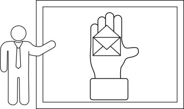 Bir çerçevenin içinde el ele tutuşan bir adam.