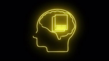 Sarı neon başlık çizgisi sağ üst çizgileri olan iki dikdörtgen içerir.