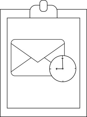Envelope with a clock on a clipboard