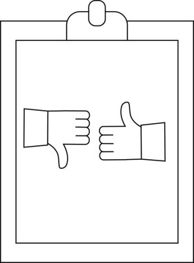 Bir pano bir başparmak işareti ve küçük resim çizgisi çizelgesi gösterir