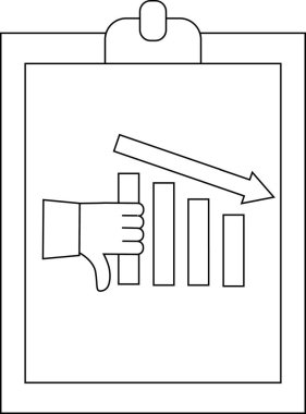 Düşük trend çizelgesine sahip pano olumsuz performansı gösteren başparmak işareti veriyor
